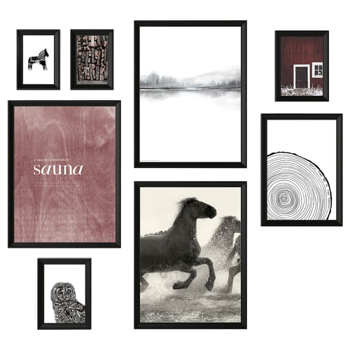 KNOPPÄNG Rahmen mit Bild 8er-Set Nordisch