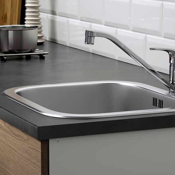 KNOXHULT Unterschrank mit Türen+Schublade, Holzeffekt/grau, 180 cm