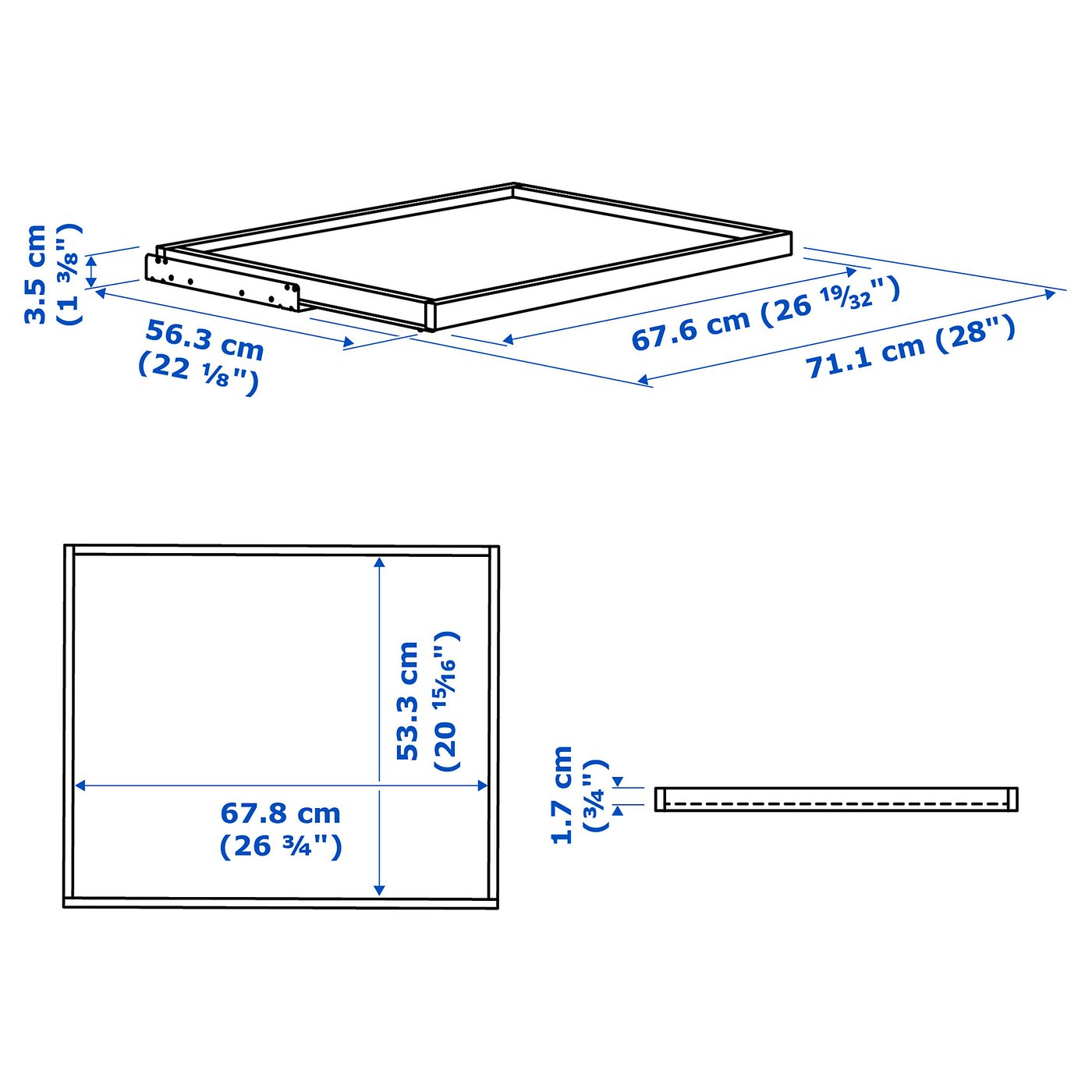 Thumbnail - IKEA KOMPLEMENT Ausziehboden dunkelgrau 75x58 cm