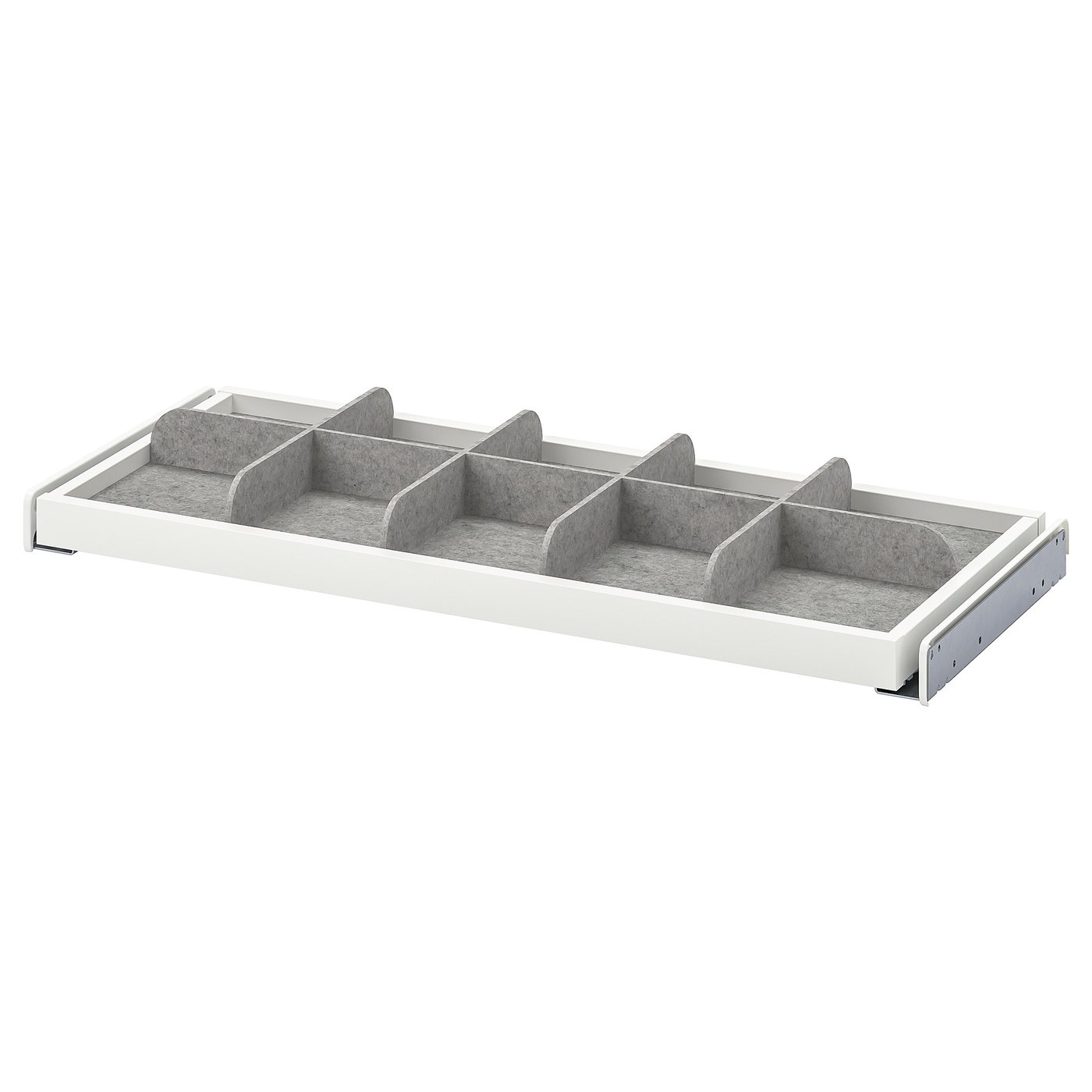 IKEA KOMPLEMENT Ausziehboden mit Trennsteg weiß/hellgrau 75x35 cm