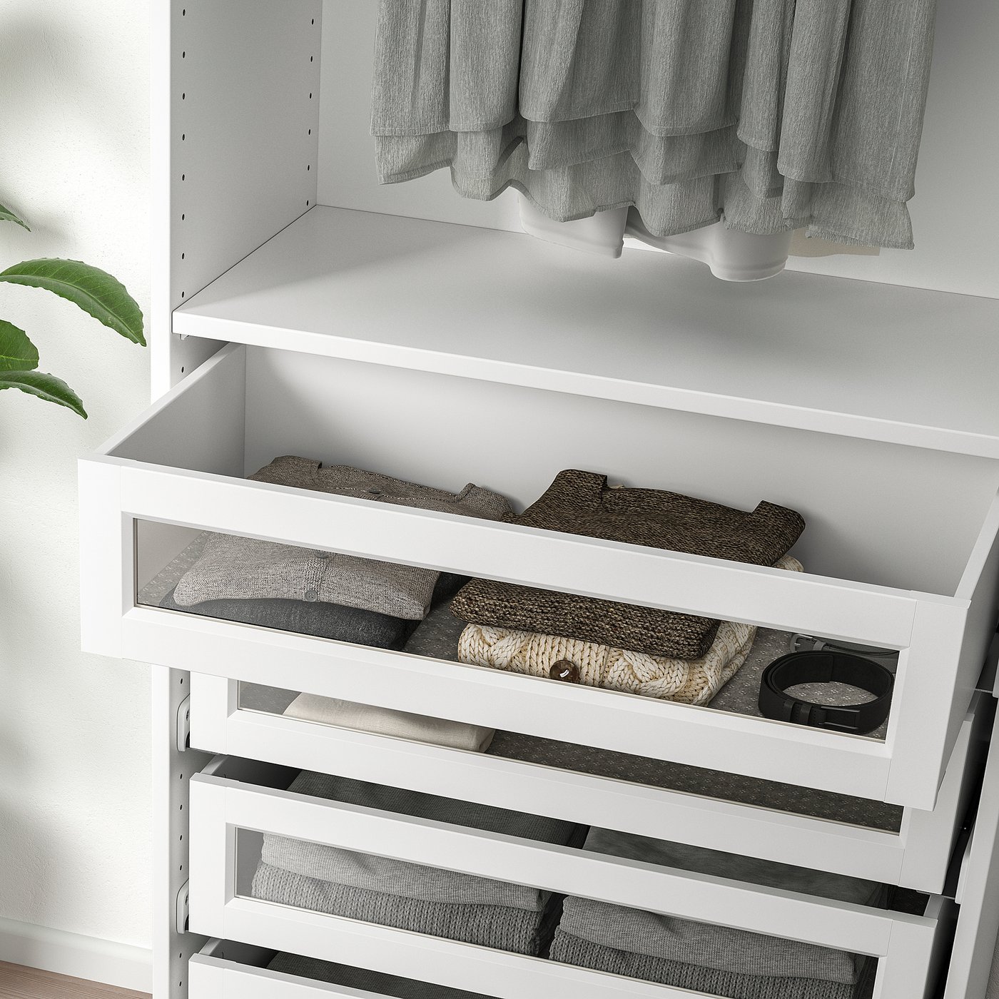 Thumbnail - IKEA KOMPLEMENT Schublade mit Glasfrontrahmen weiß 75x35 cm
