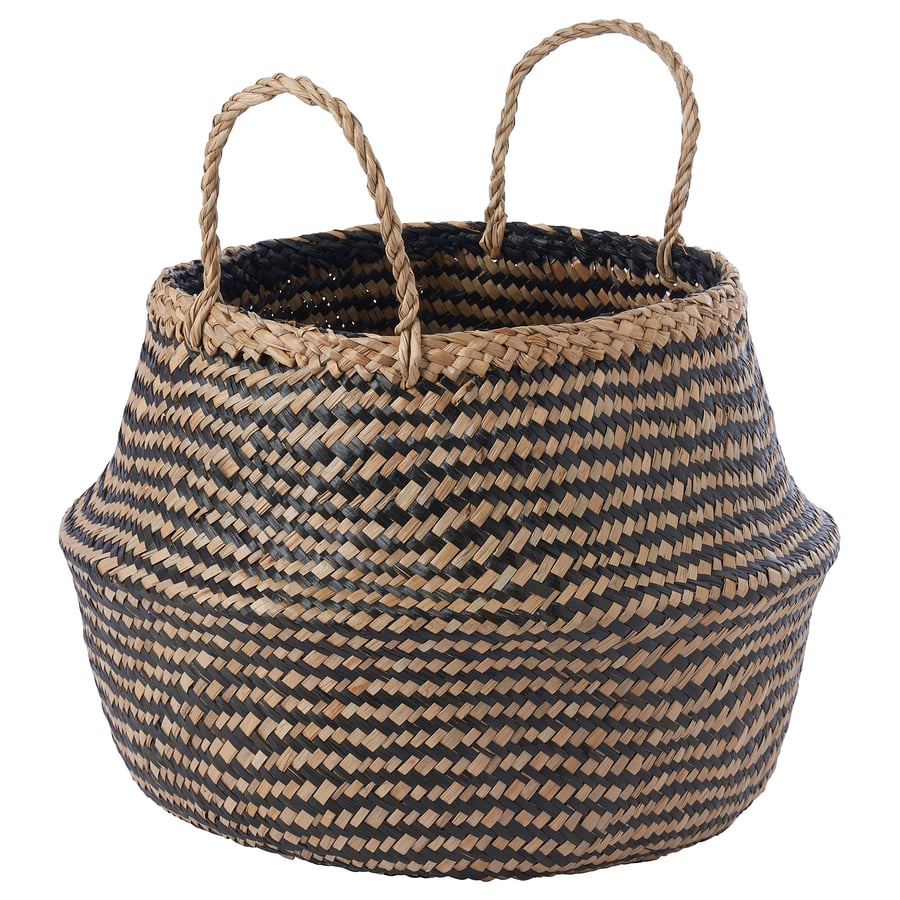 KRALLIG Korb, Seegras/schwarz, 25 cm IKEA Deutschland
