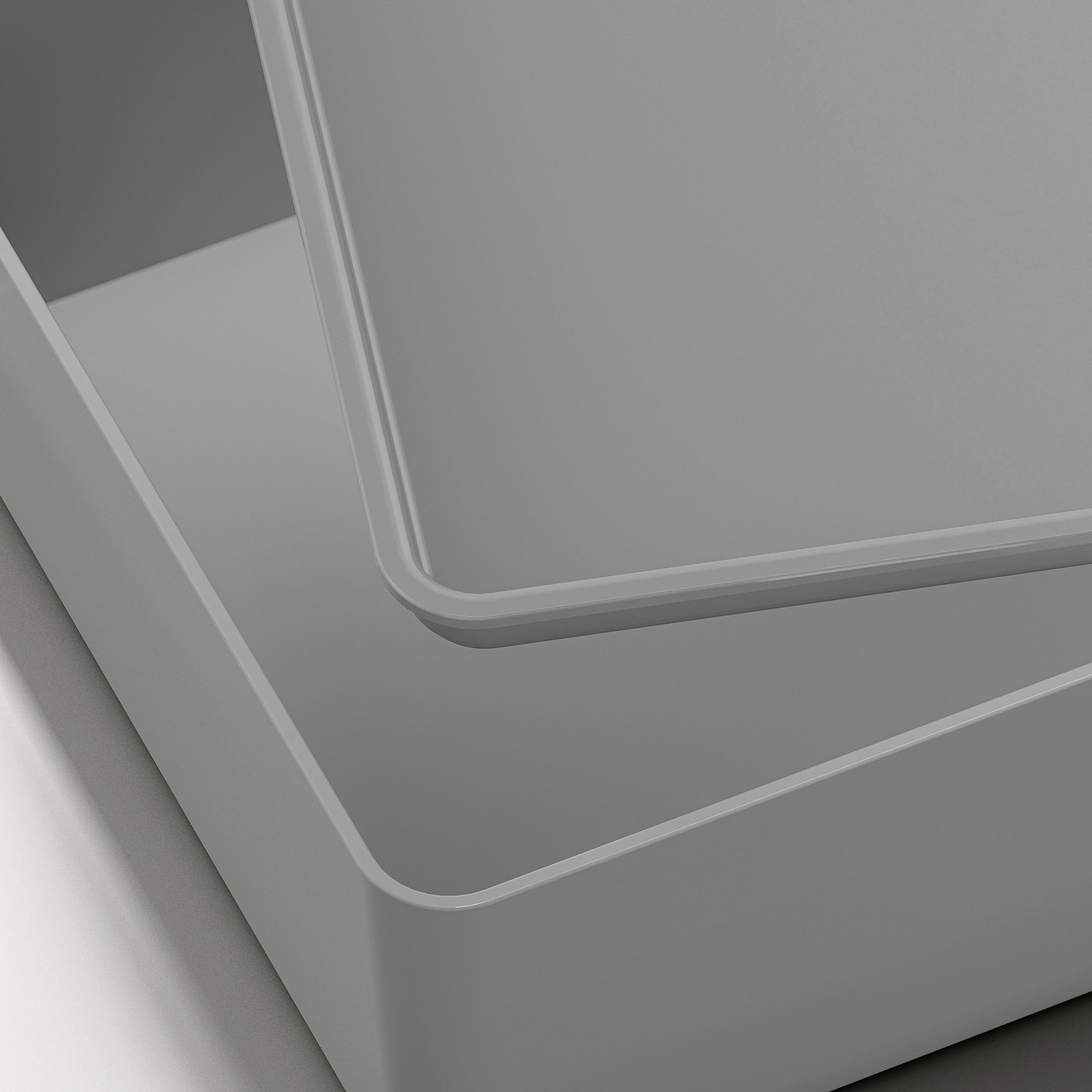 Thumbnail - IKEA KUGGIS Box mit Deckel hellgrau 18x26x8 cm