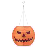 Orangefarbene Kürbislampe KUSTFYR, recyceltes Polyester, batteriebetrieben, ideal für Halloween-Dekoration im Innen- und Außenbereich.