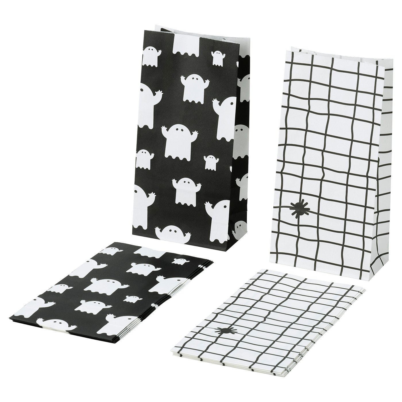 IKEA KUSTFYR Papiertüten verschiedene Muster weiß/schwarz