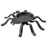 Schwarzer Spider Teelichthalter, pulverbeschichteter Stahl, dekorativ.