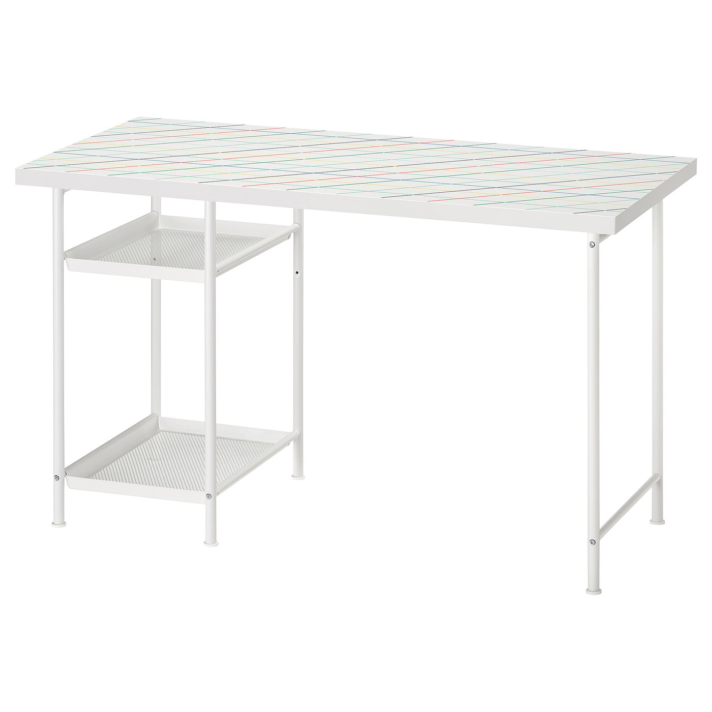 IKEA LAGKAPTEN / SPÄND Schreibtisch Gitter/bunt weiß