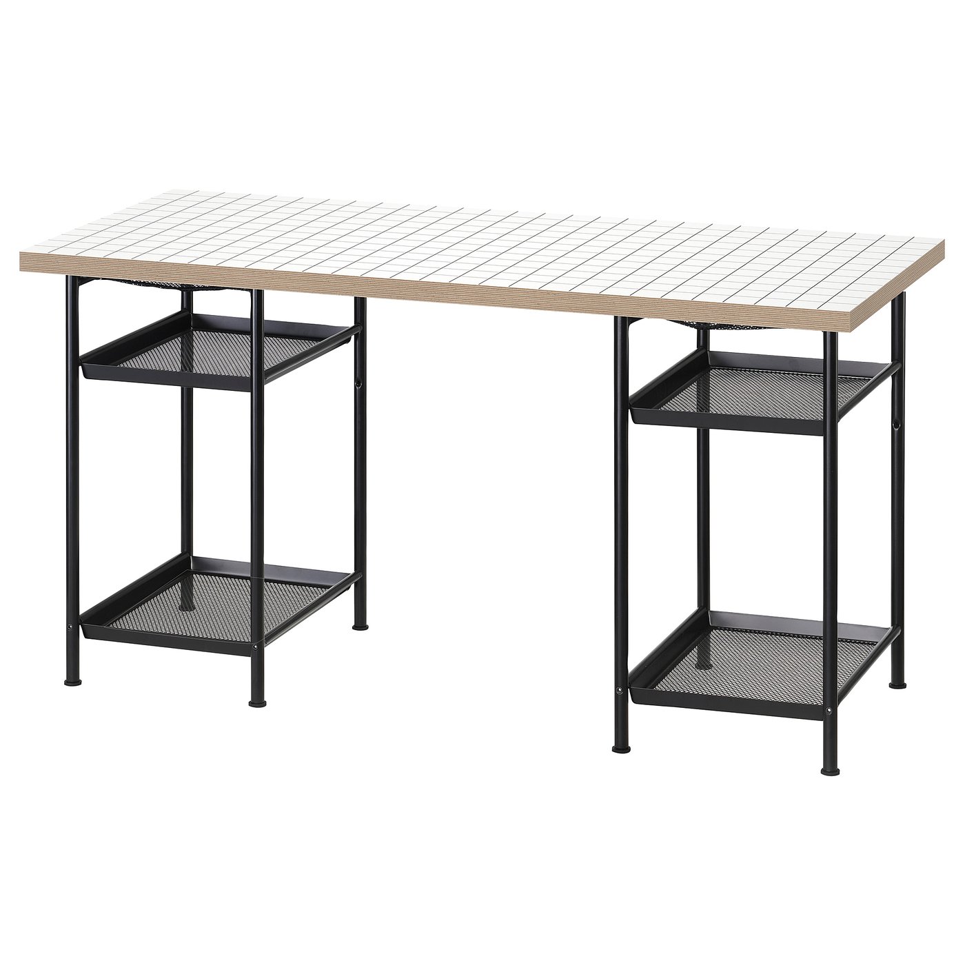 IKEA LAGKAPTEN / SPÄND Schreibtisch weiß anthrazit/schwarz