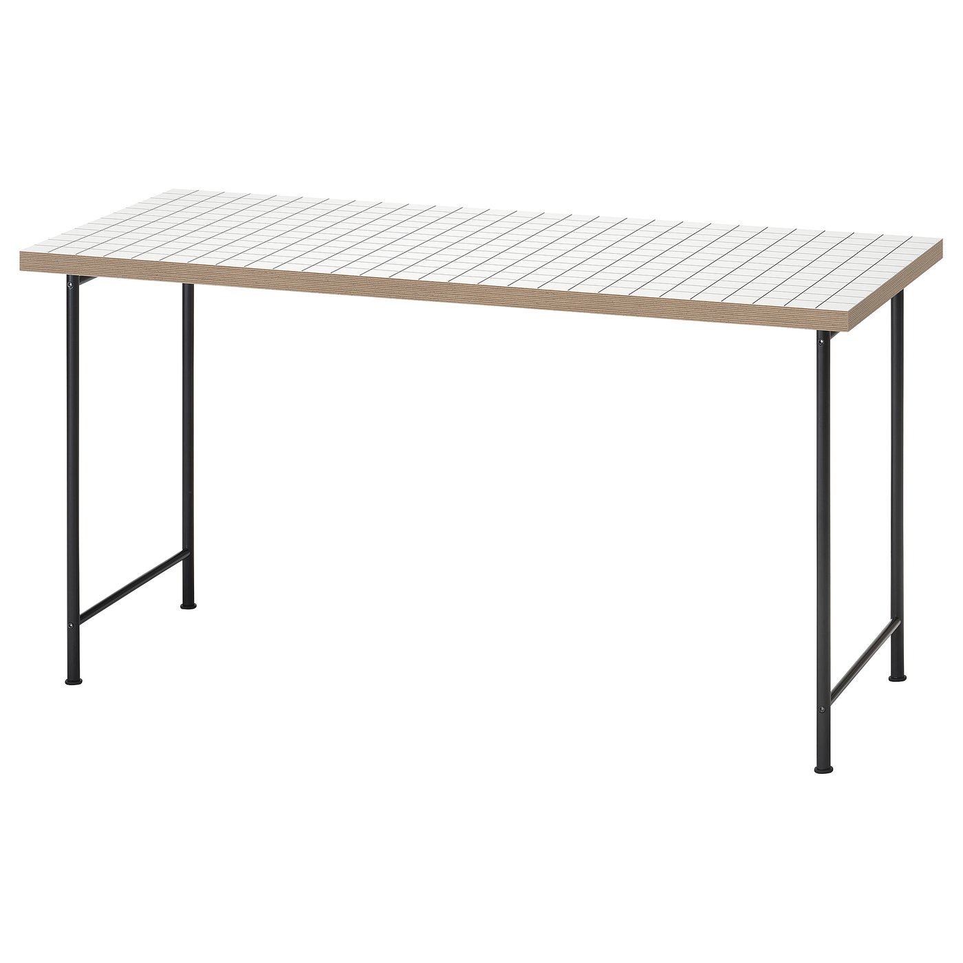 IKEA LAGKAPTEN / SPÄND Schreibtisch weiß anthrazit/schwarz