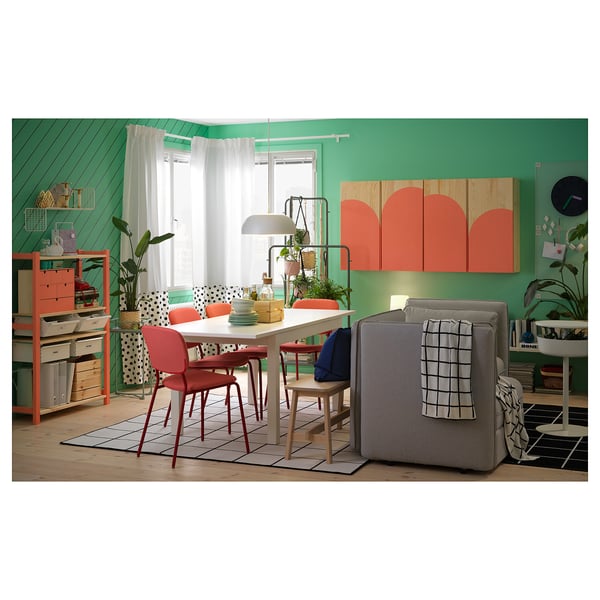 LANEBERG / KARLJAN Tisch und 4 Stühle - weiß/rot rot - IKEA Deutschland