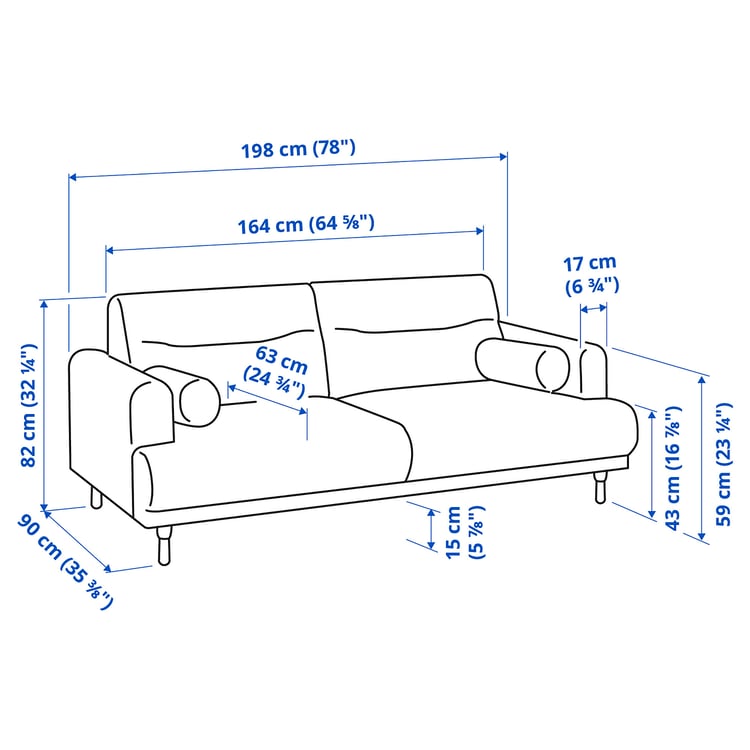 LÅNGARYD 2erSofa, Lejde hellgrau/Metall IKEA Deutschland