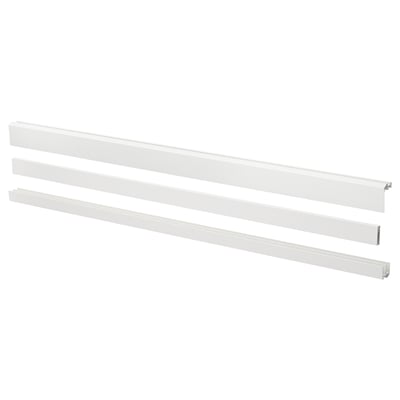 Dieses Bild zeigt weiße LARKOLLEN-Schienen für DIY-Schiebetüren. Das Set besteht aus Ober-, Unter- und Stützschienen aus acrylbeschichtetem Aluminium.