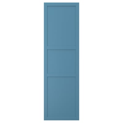 LERHYTTAN blaue Schranktür mit Holzrahmen und Furnierplatte, rechteckig.