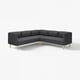 LILLEHEM dunkelgraues moduläres Sofa, modernes Design mit Holzbeinen.