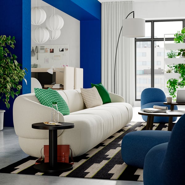 LILLESÄTER 6er-Sofa, Axvall elfenbeinweiß