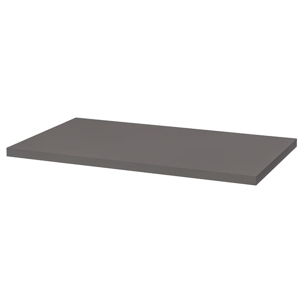 Eine LINNMON Tischplatte, dunkelgrau, rechteckig, flach, montagefertig. Hergestellt aus Faserplatten, Spanplatten und Acrylfarbe.