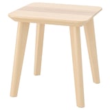 LISABO quadratischer Beistelltisch, Naturholz. Decke aus leichtem Eschenfurnier, robuste Birkenbeine, minimalistisches Design.