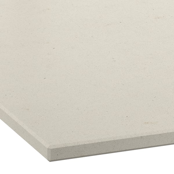 LOCKEBO Maßarbeitsplatte, hellbeige Betonmuster/Glaskomposit, 1 m²x2.0 cm