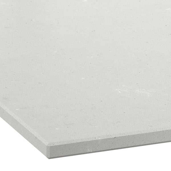 LOCKEBO Maßarbeitsplatte, hellgrau Betonmuster/Glaskomposit, 1 m²x2.0 cm