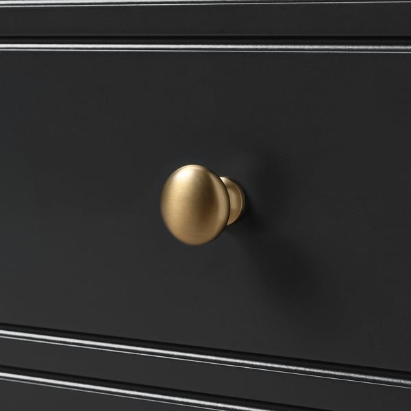Schwarzer Schrank, goldener Griff, moderne, Soft-Close, verstellbare Einlegeböden