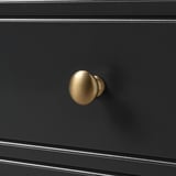 Schwarzer Schrank, goldener Griff, moderne, Soft-Close, verstellbare Einlegeböden
