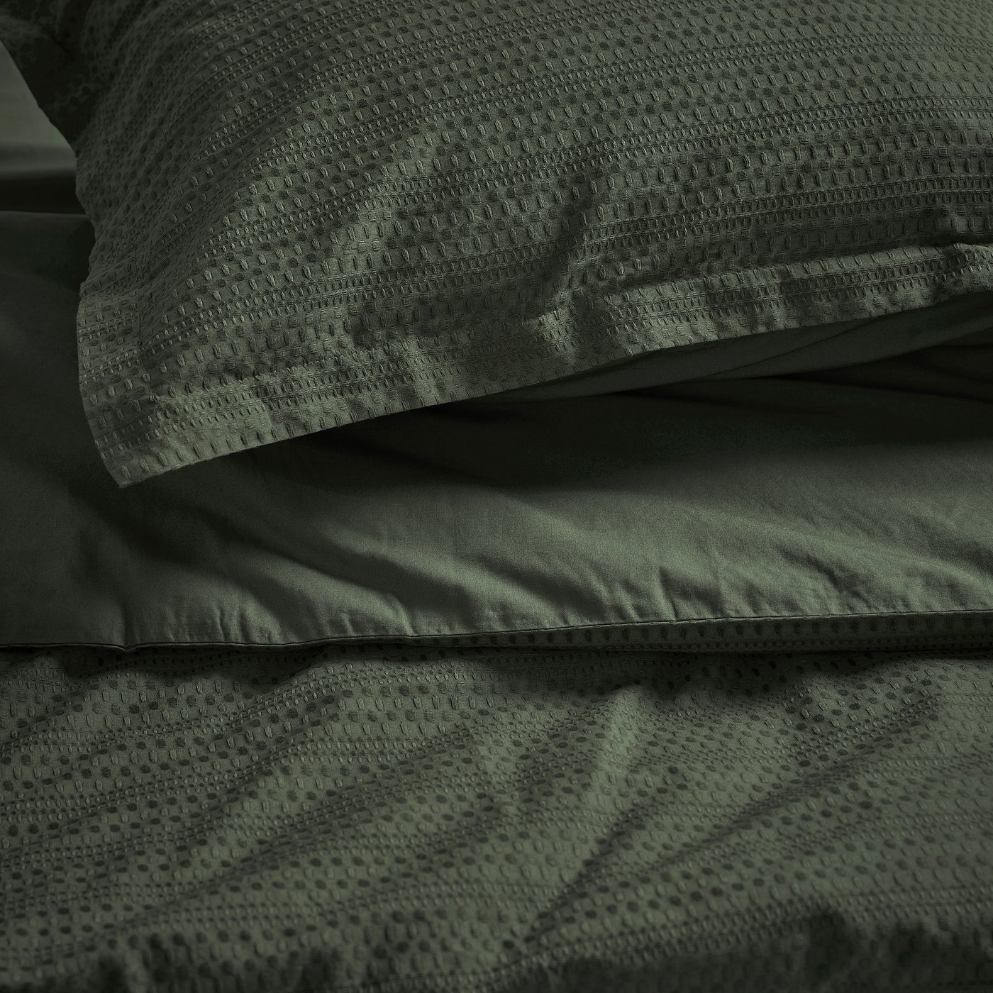 Thumbnail - IKEA LUKTVICKER Bettwäsche-Set, 2-teilig dunkelgrün 140x200/80x80 cm