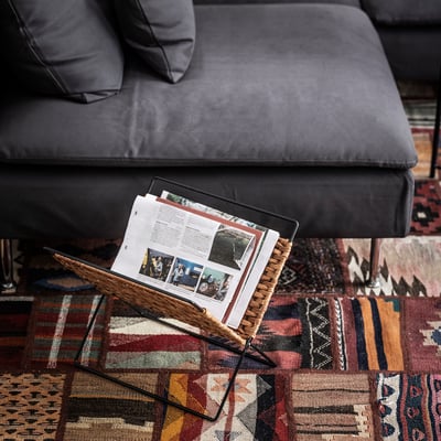 LUSTIGKURRE Zeitschriftensammler, naturfarben/schwarz, 35x35 cm - IKEA