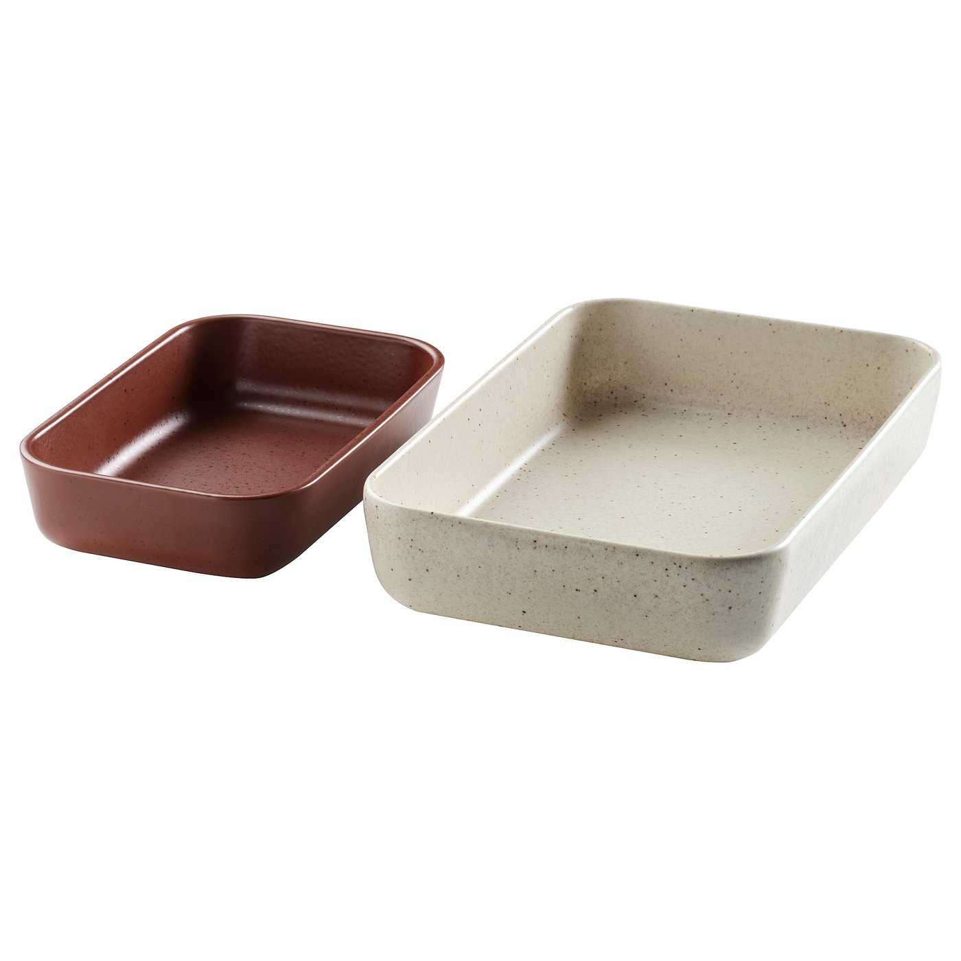 IKEA LYCKAD Ofenform 2er-Set hellbeige/rotbraun
