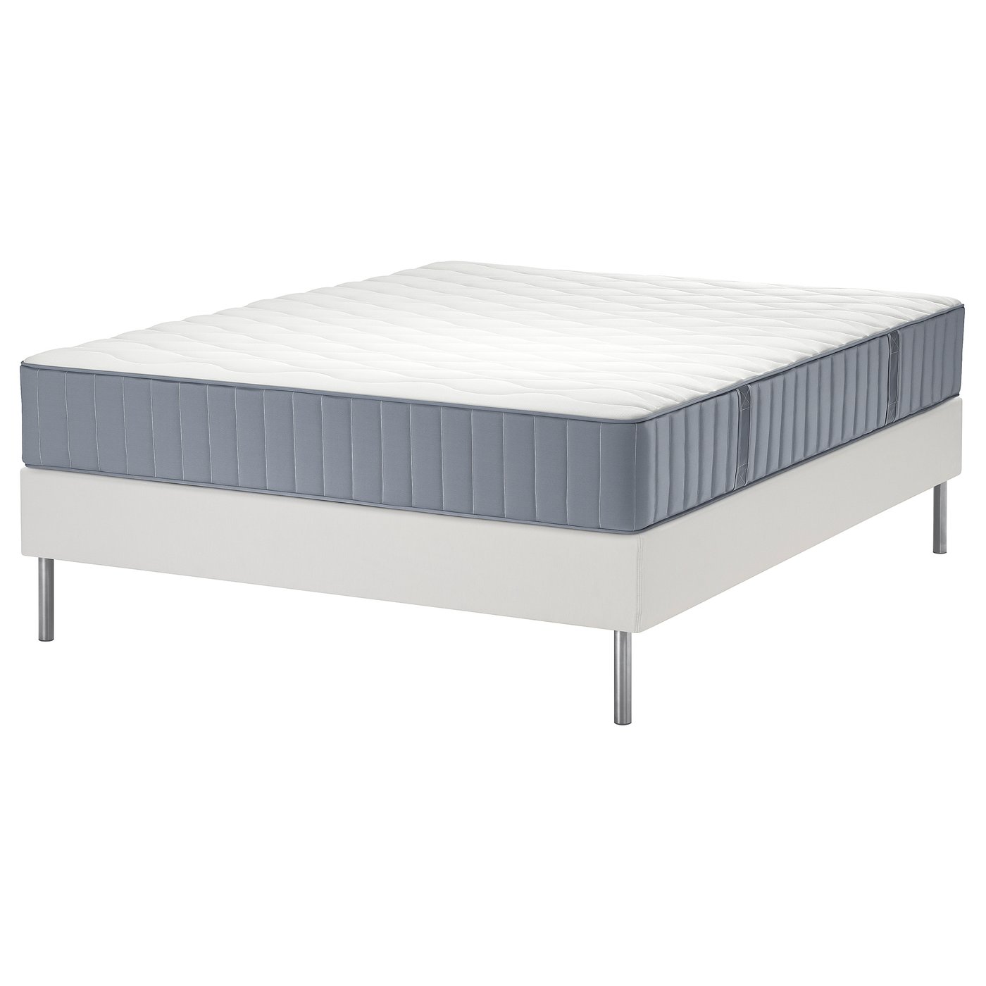IKEA LYNGÖR Boxbett Vågstranda mittelfest/hellblau weiß 160x200 cm