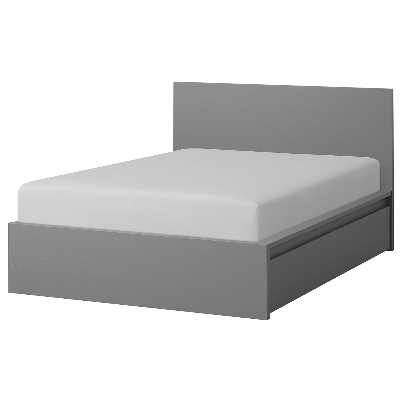 Malm Bettgestell Hoch Mit 4 Schubladen Grau Las Ikea Deutschland