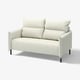 MANNARP-Sofa, cremefarben, modernes Design, hohe Rückenlehne, weiche Polster, schwarze Beine.