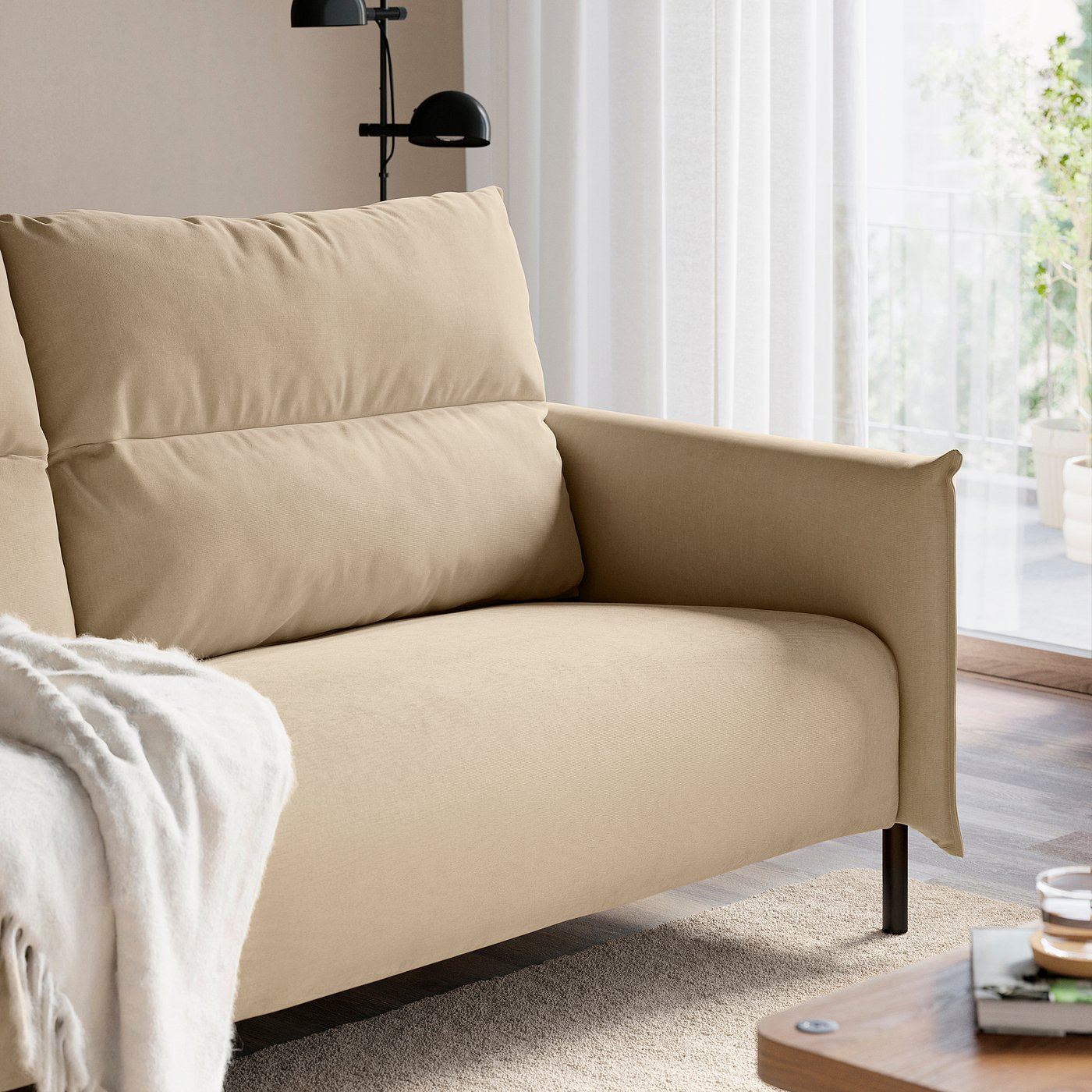 Thumbnail - IKEA MANNARP 3er-Sofa Saxemara graubeige Saxemara graubeige