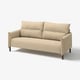 Modernes beiges Sofa, MANNARP, mit weichen Kissen, elegantem Design, hoher Rückenlehne und Holzbeinen.