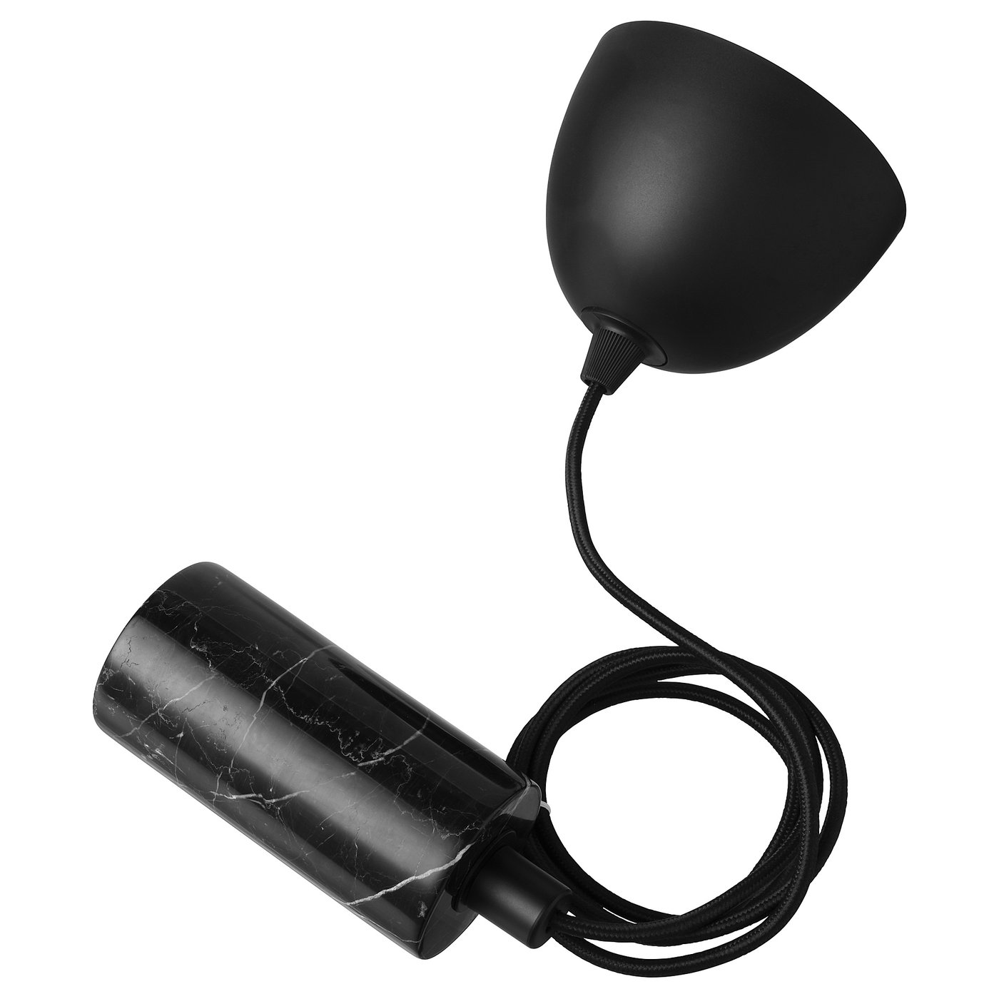 MARKFROST / LUNNOM Lampenaufhängung +LED-Leuchtmittel - Marmor schwarz