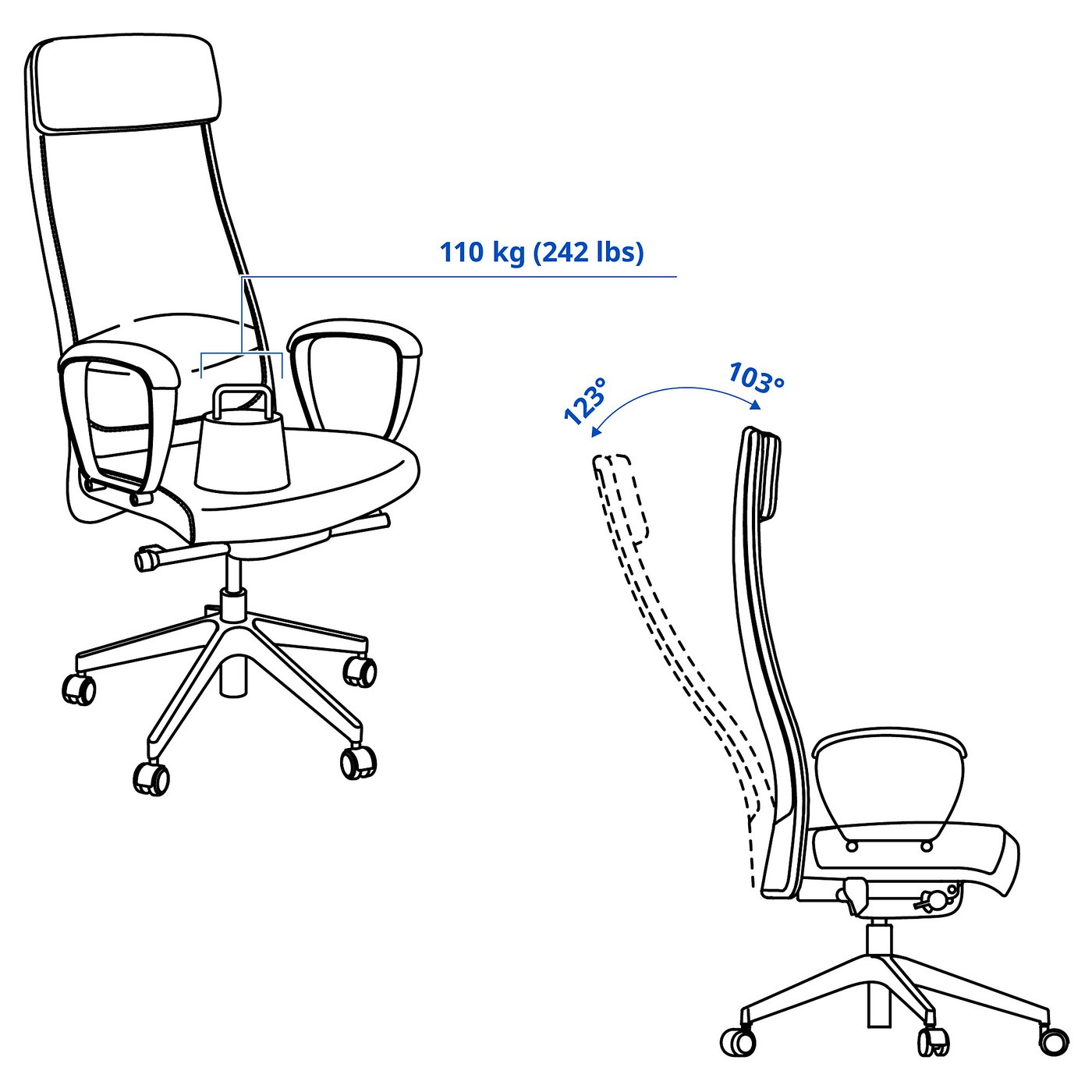 Thumbnail - IKEA MARKUS Drehstuhl Vissle dunkelgrau