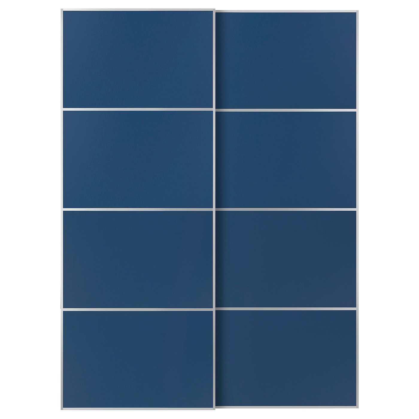 IKEA MEHAMN Schiebetürpaar Aluminium/doppelseitig blau 150x201 cm