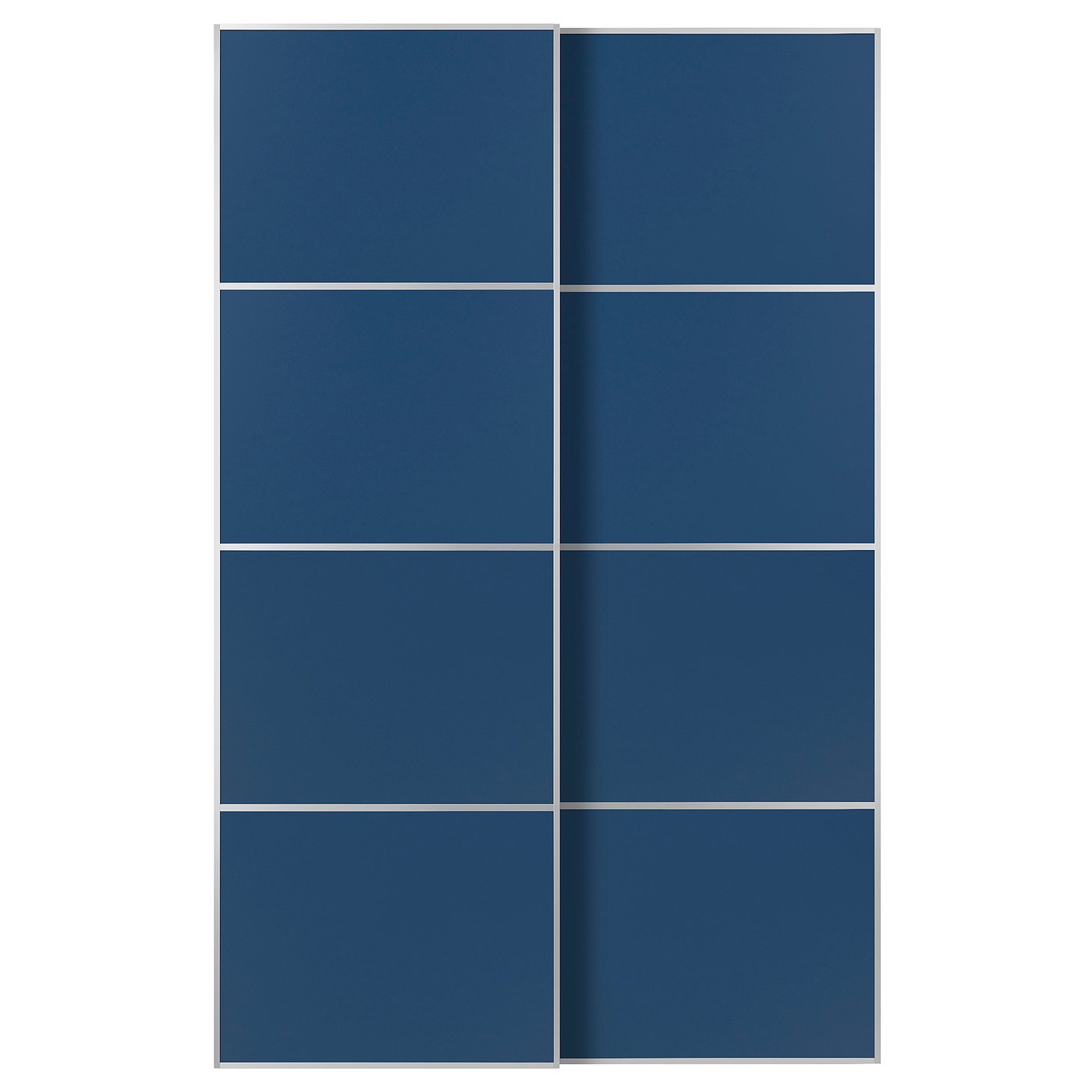 IKEA MEHAMN Schiebetürpaar Aluminium/doppelseitig blau 150x236 cm
