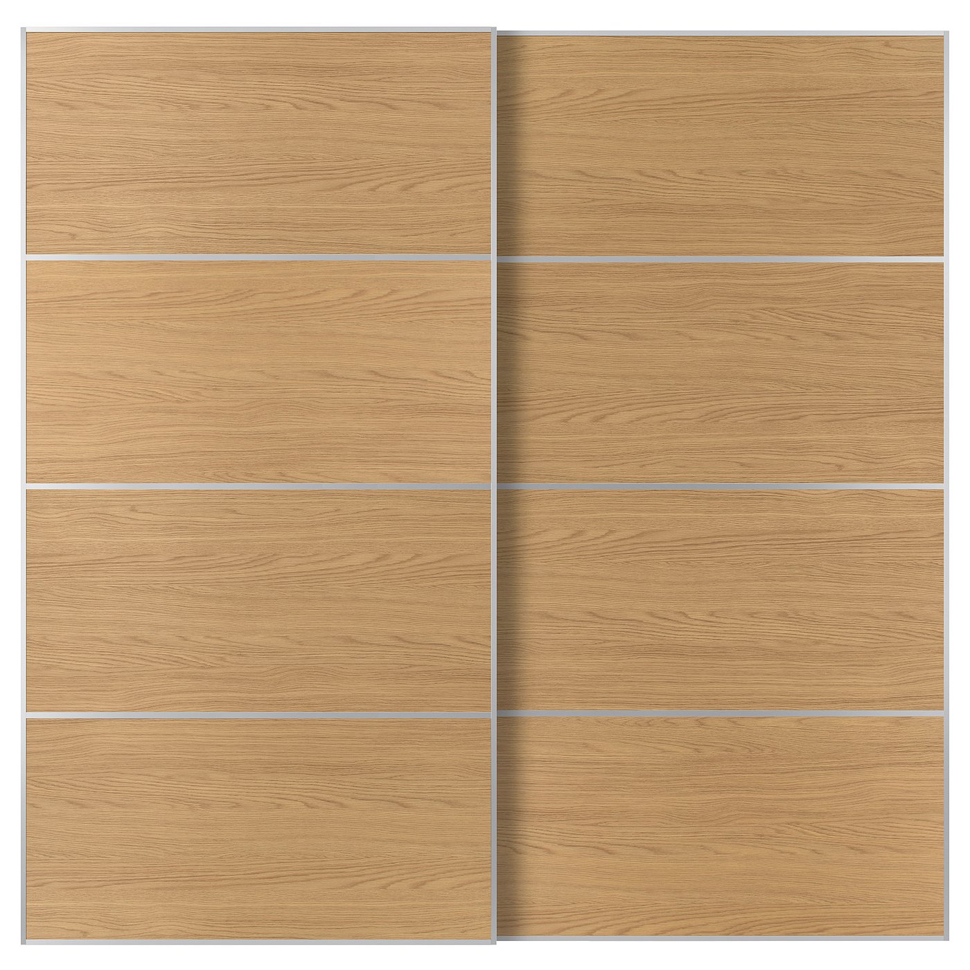 IKEA MEHAMN Schiebetürpaar Aluminium/doppelseitig Eichenachbildung 200x201 cm