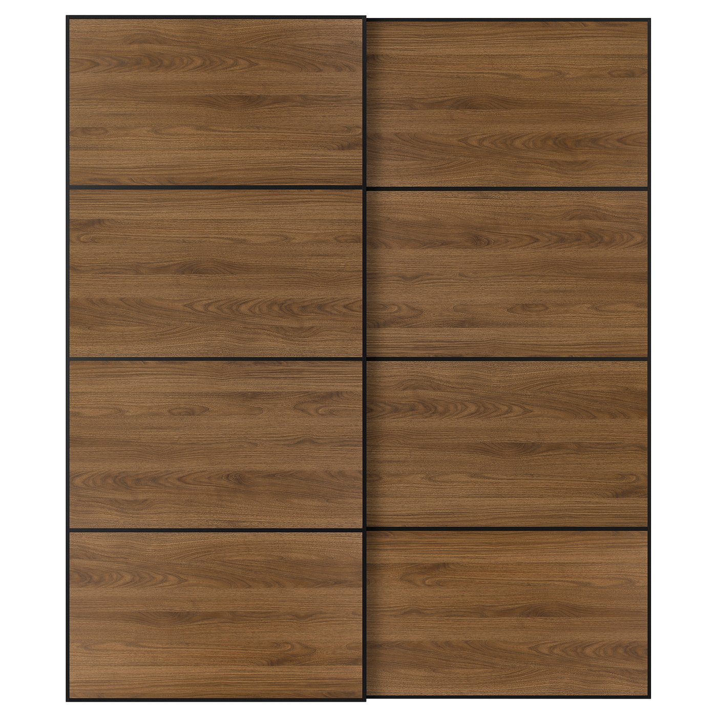 IKEA MEHAMN Schiebetürpaar schwarz/doppelseitig Nussbaum 200x236 cm