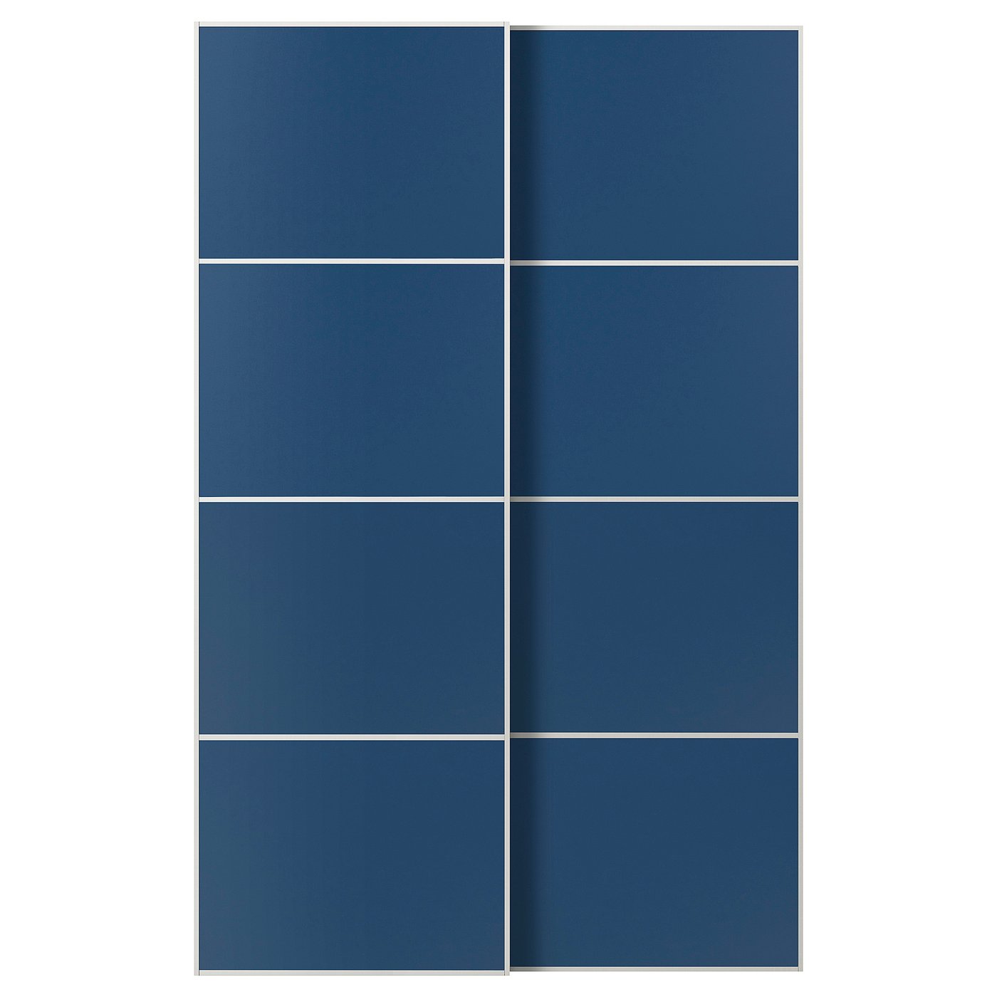 IKEA MEHAMN Schiebetürpaar weiß/doppelseitig blau 150x236 cm