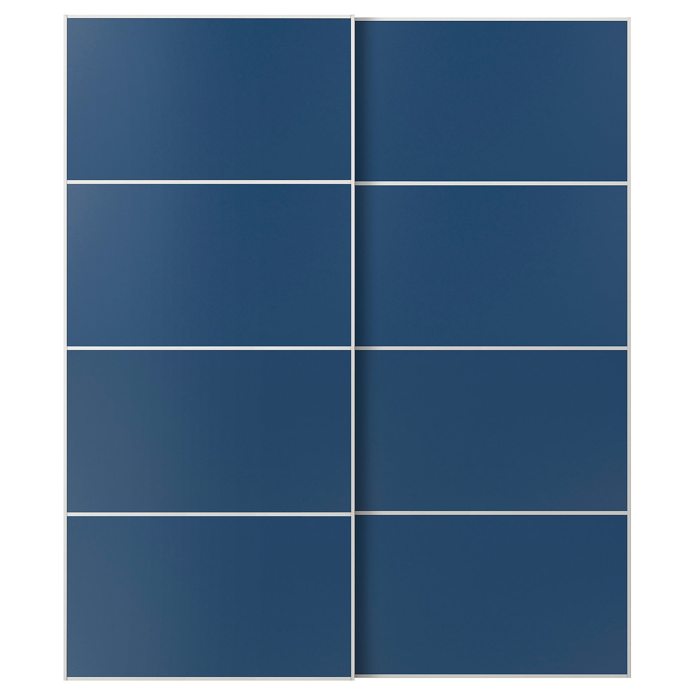 IKEA MEHAMN Schiebetürpaar weiß/doppelseitig blau 200x236 cm