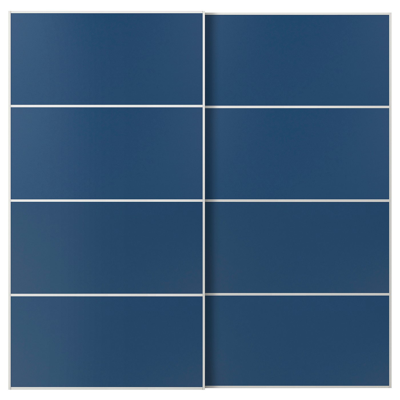 IKEA MEHAMN Schiebetürpaar weiß/doppelseitig blau 200x201 cm