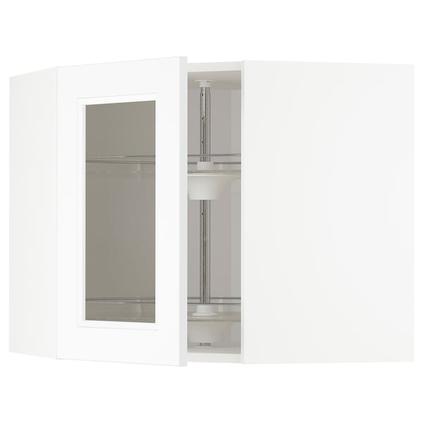 METOD Wandeckvitrine mit Karussell - weiß, Axstad matt ...