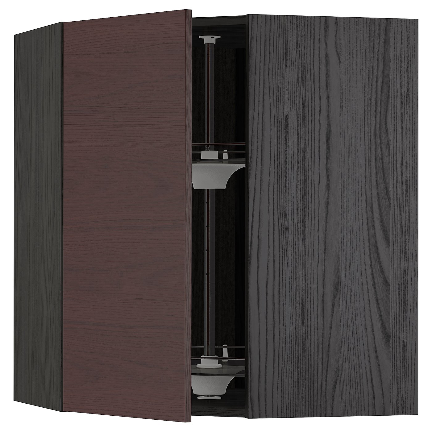 METOD Wandeckschrank mit Karussell - schwarz Askersund, dunkelbraun