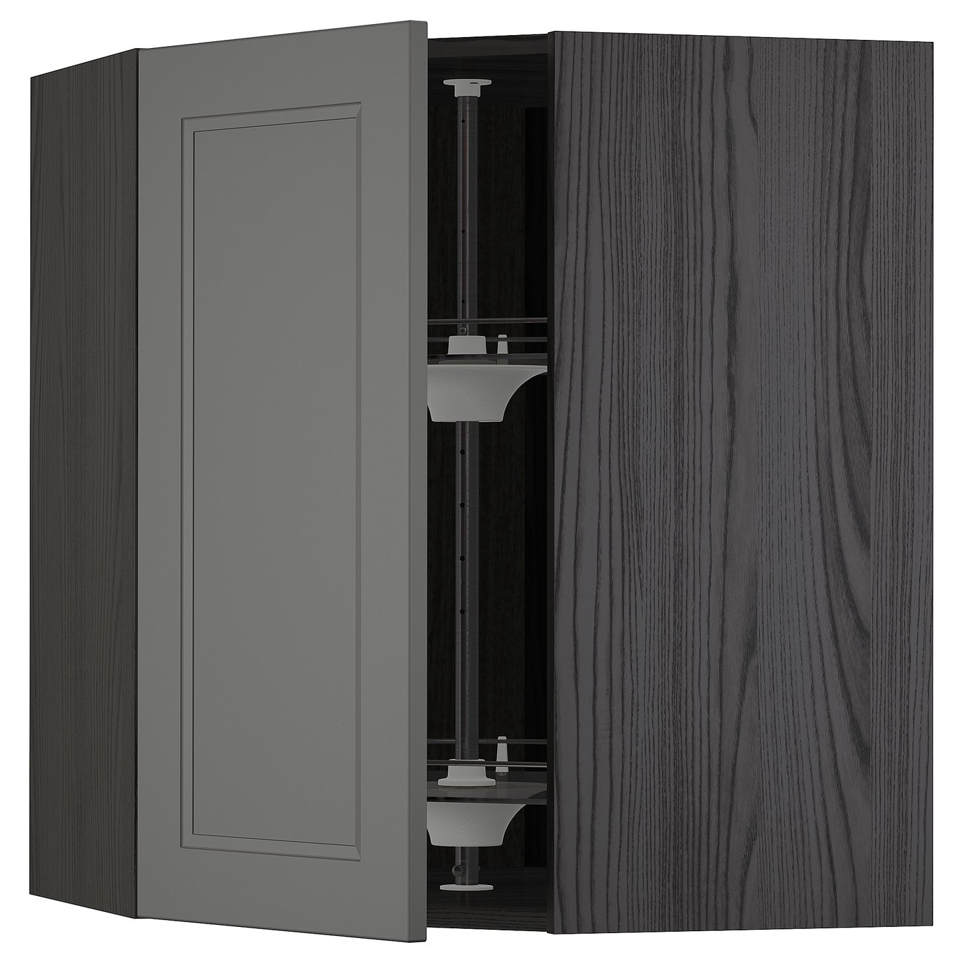 METOD Wandeckschrank mit Karussell - schwarz, Axstad dunkelgrau - IKEA