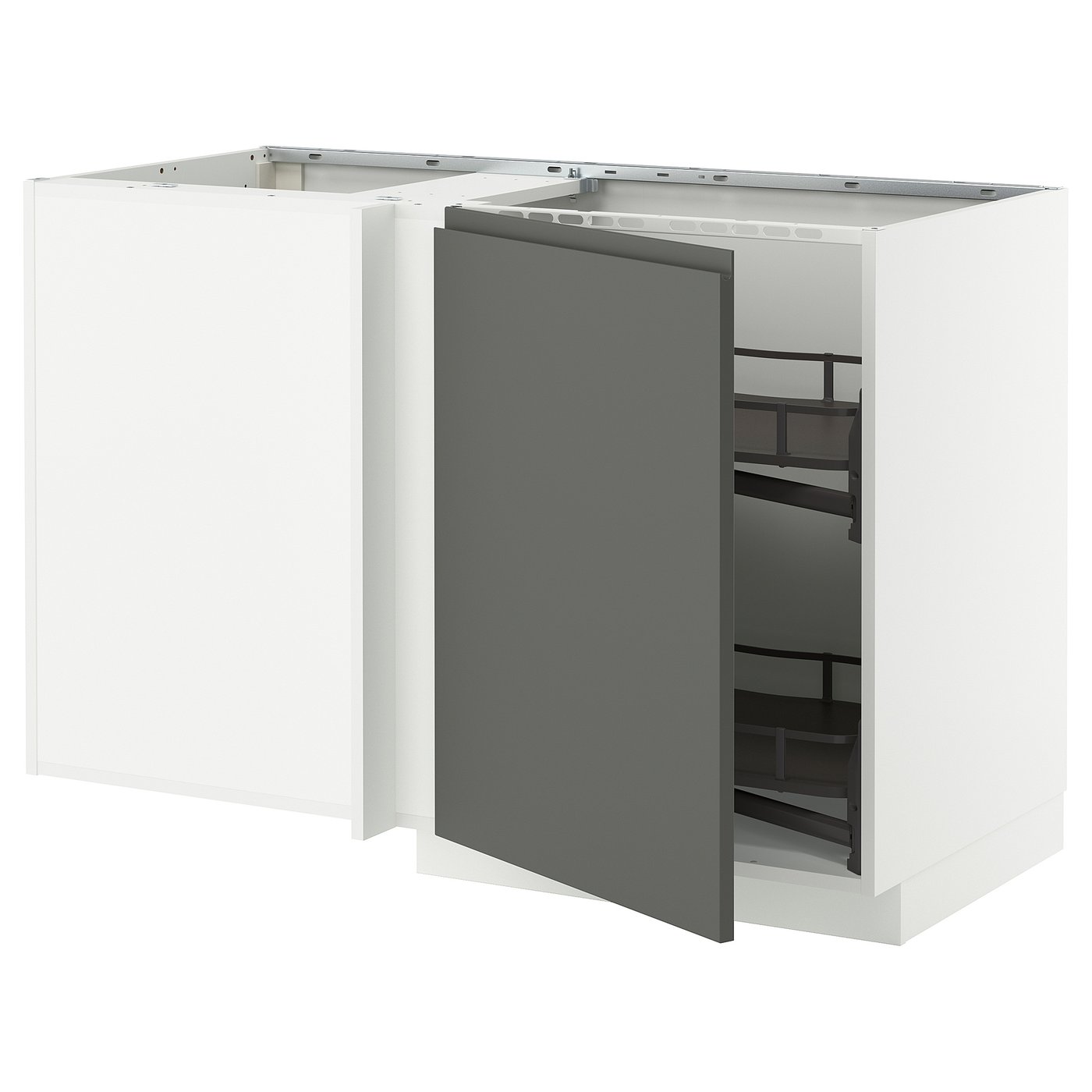 IKEA METOD Eckunterschrank ausziehb. Einricht. weiß/Voxtorp dunkelgrau