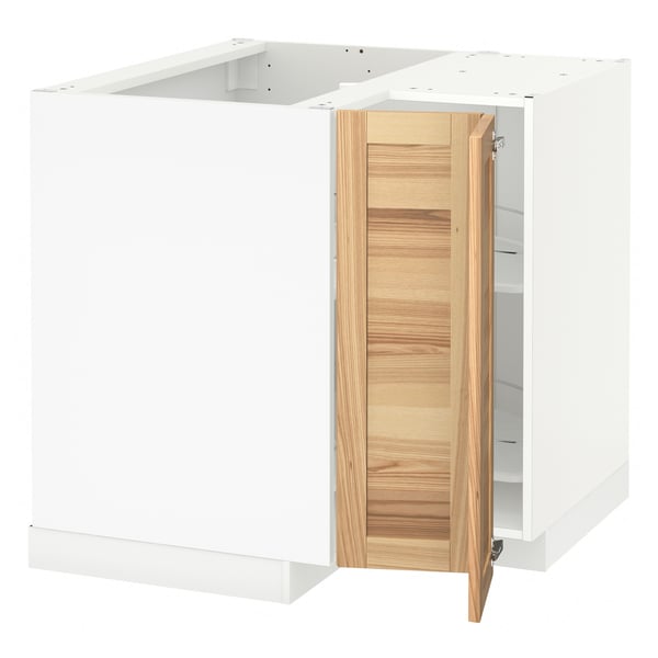 METOD Eckunterschrank+Karussell - weiß/Torhamn Esche - IKEA Deutschland