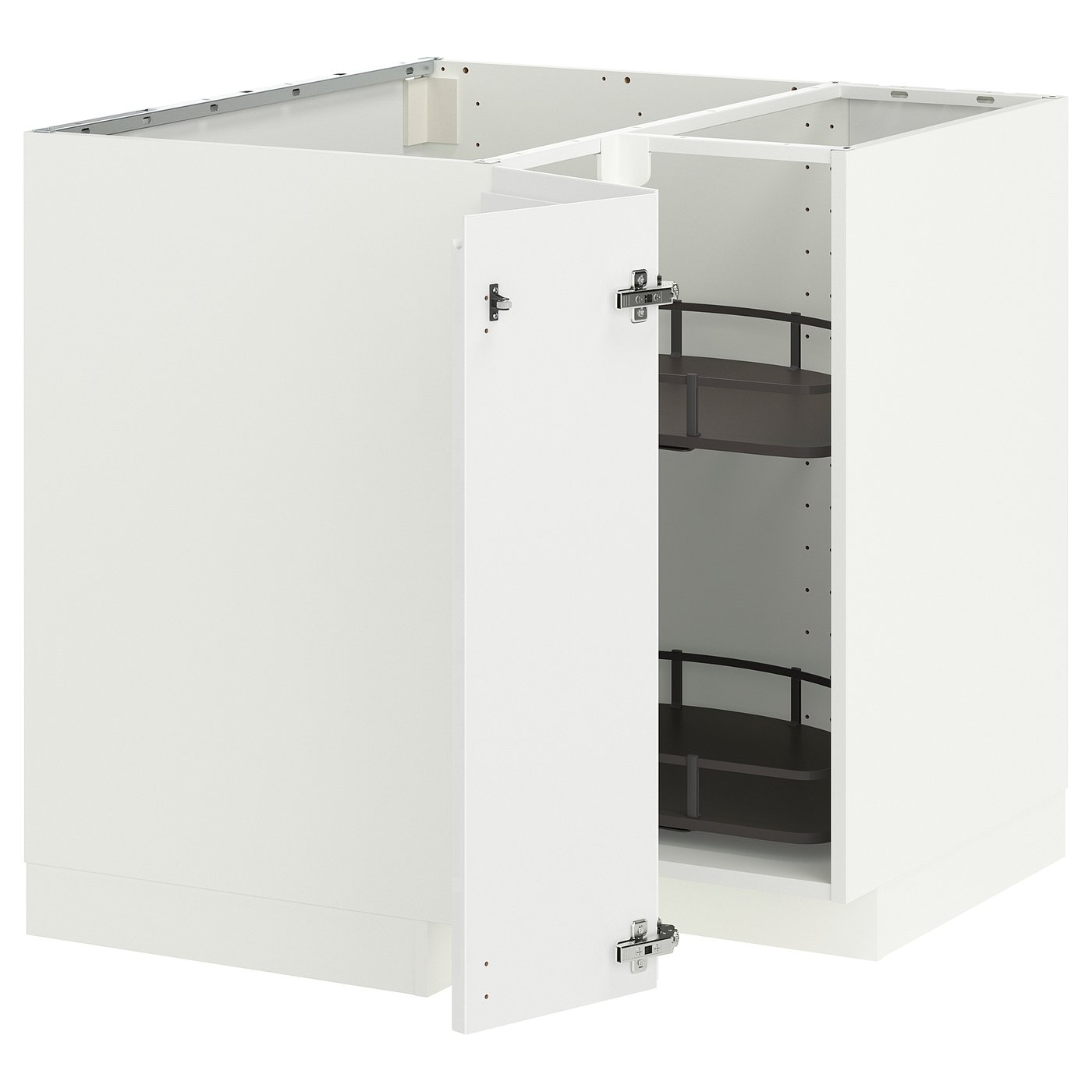 IKEA METOD Eckunterschrank+Karussell weiß/Voxtorp Hochglanz/weiß