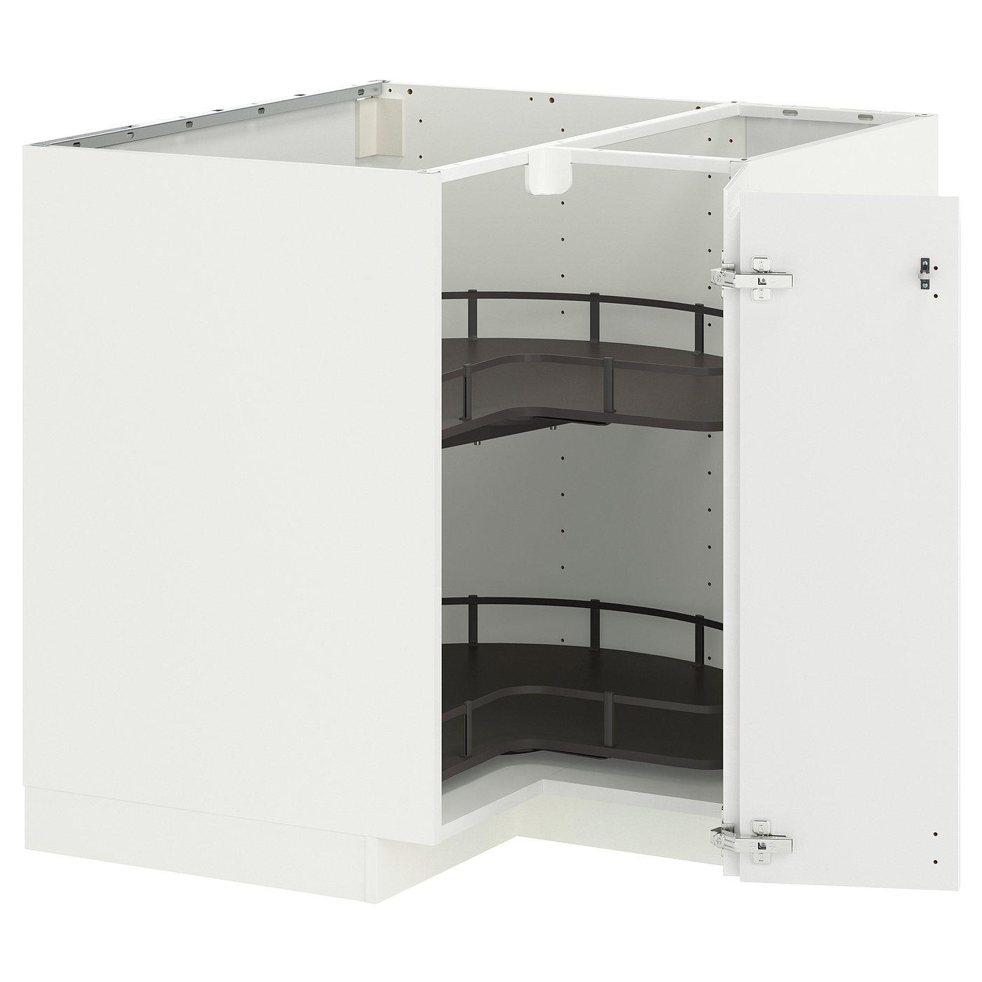 IKEA METOD Eckunterschrank+Karussell weiß/Voxtorp Hochglanz/weiß