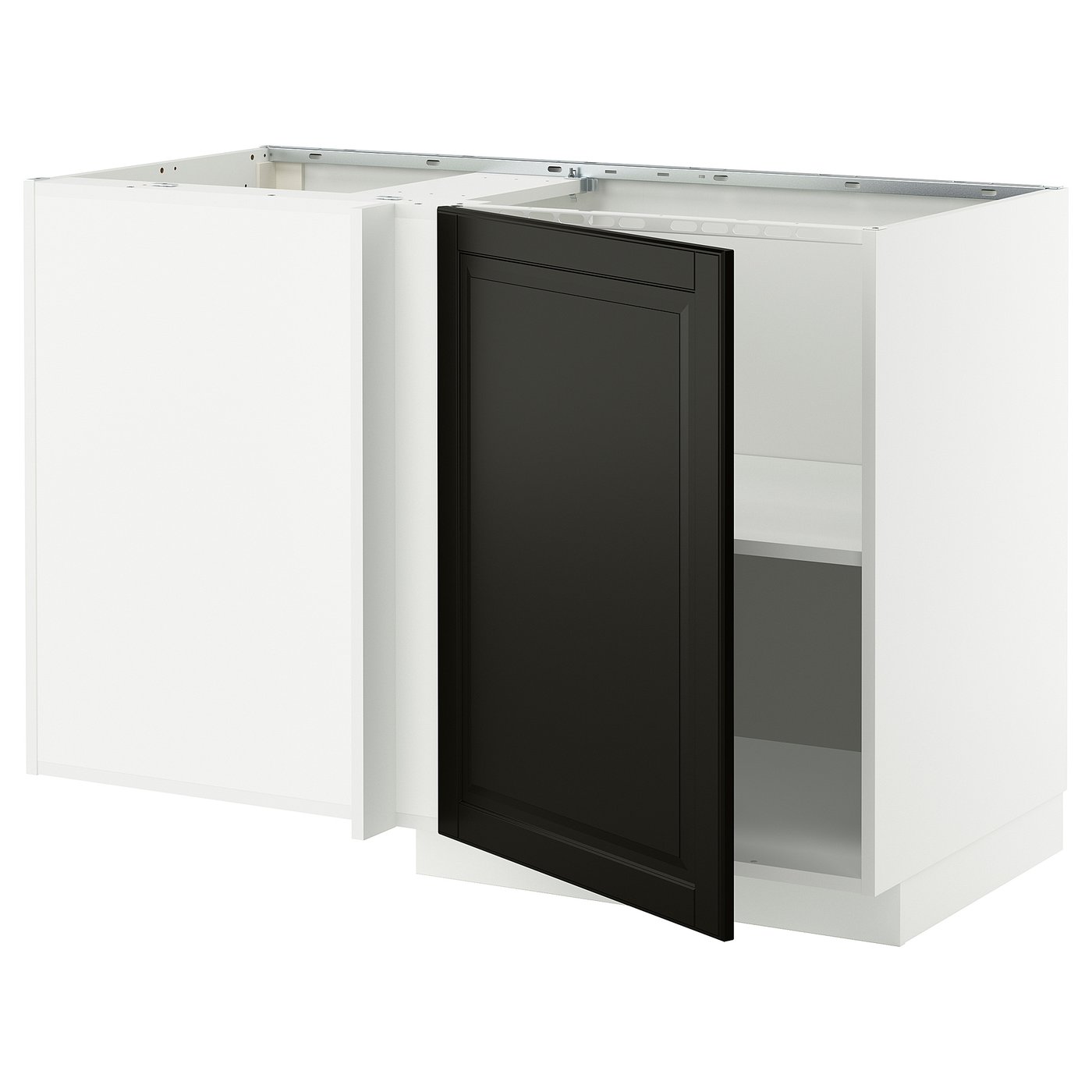 IKEA METOD Eckunterschrank mit Boden weiß/Bodbyn schwarz